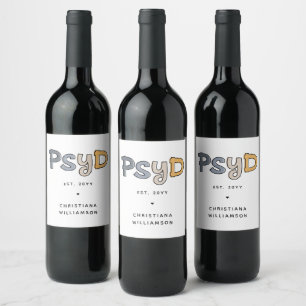 Custom PsyD Doctor of Psychology Psychologist Weinetikett