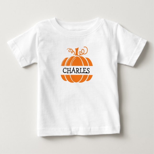 Custom Pumpkin, Matching Family Halloween Baby T-shirt (Vorderseite)
