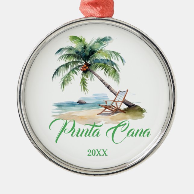 Custom Punta Cana Beach  Ornament Aus Metall (Vorne)