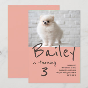 Custom Puppy Dog Foto Geburtstagseinladung Einladung
