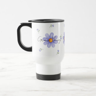 Custom Purple Daisy Name Floral Design Reisebecher