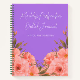 Custom Purple Floral Bullet Journal New Moms Notizbuch