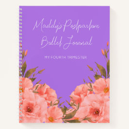 Custom Purple Floral Bullet Journal New Moms Notizbuch