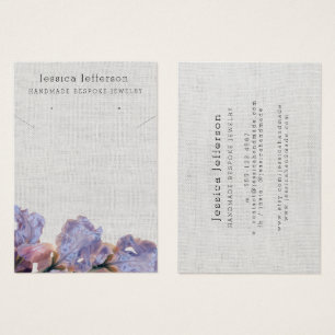 Custom Purple Floral Earring Jewelry Display Card