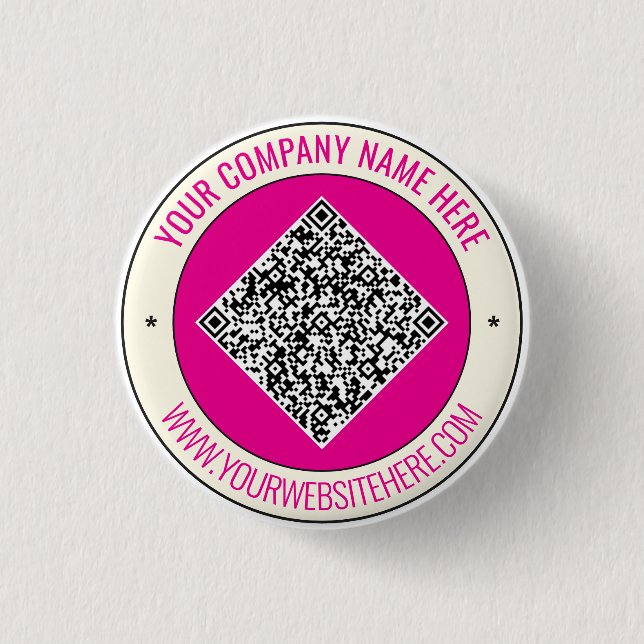Custom QR Code and Text Branded Button Example (Vorderseite)