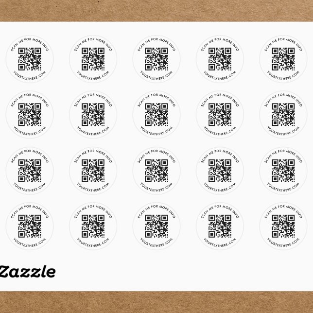 custom QR Code and Text Runder Aufkleber (Von Creator hochgeladen)