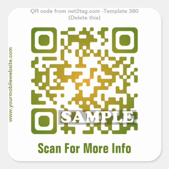 Custom QR Code Aufkleber (QR Code Template #380) (Vorderseite)