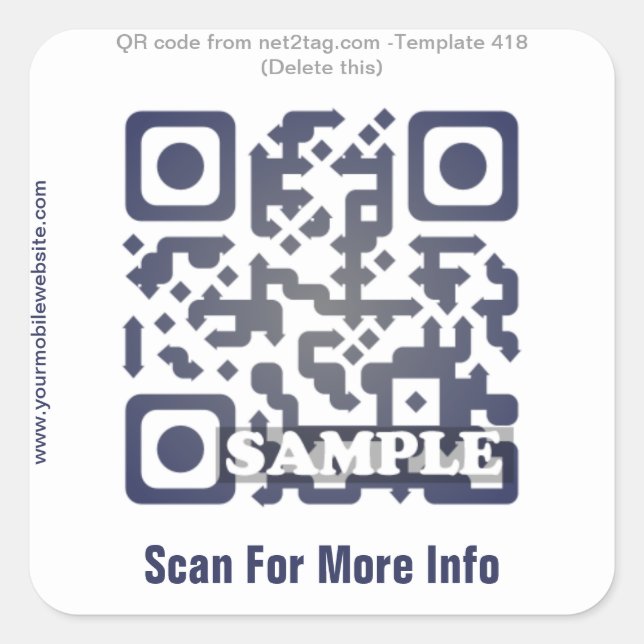 Custom QR Code Aufkleber (QR Code Template #418) (Vorderseite)