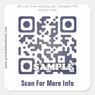Custom QR Code Aufkleber (QR Code Template #418)