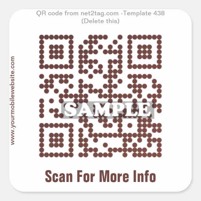 Custom QR Code Aufkleber (QR Code Template #438) (Vorderseite)