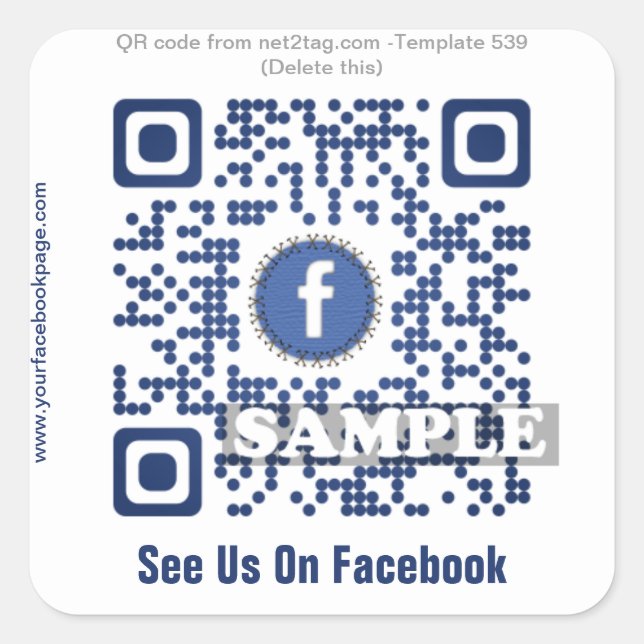Custom QR Code Aufkleber (QR Code Template #539) (Vorderseite)