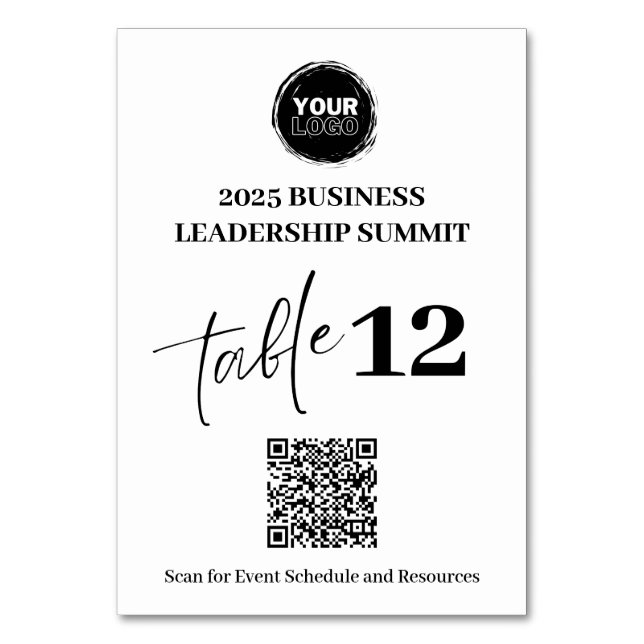 Custom QR Code Business Meetings oder Conference Tischnummer (Vorderseite)