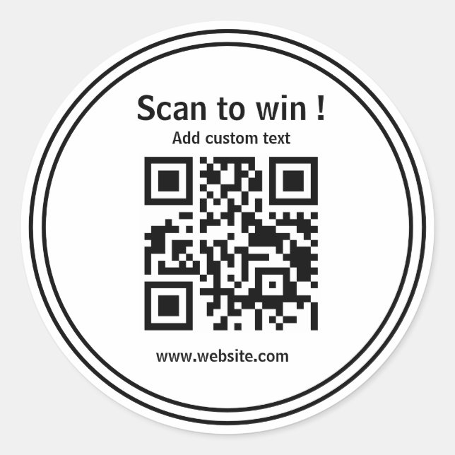 custom qr code contest white url simple Aufkleber (Vorderseite)