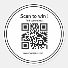 custom qr code contest white url simple Aufkleber