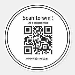 custom qr code contest white url simple Aufkleber