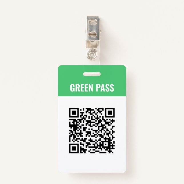 Custom Qr Code Covid Green Pass Ausweis (Vorderseite mit Klammer)
