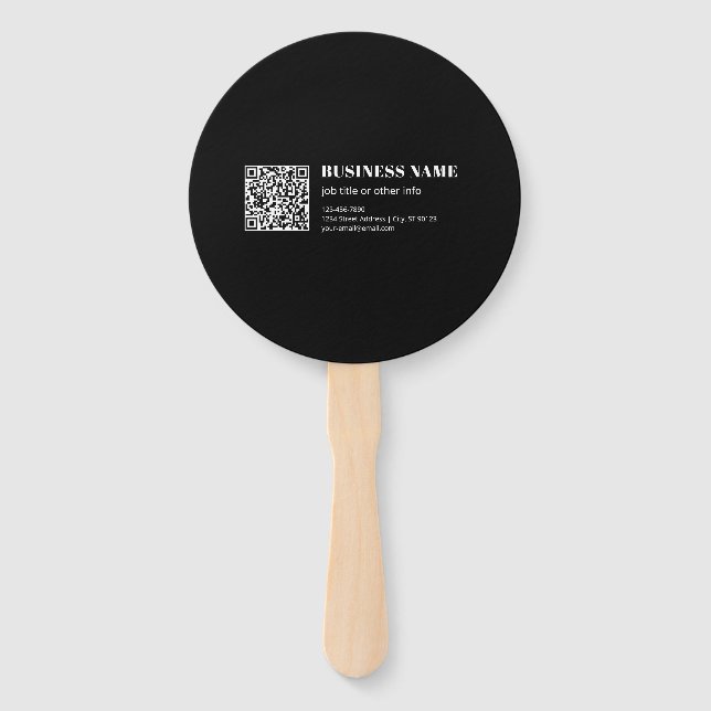 Custom QR code & Editable Retro-Modern Text Fächer (Vorderseite)