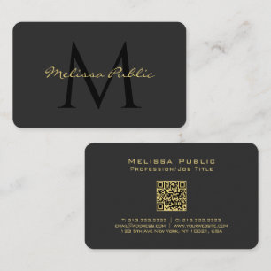 Custom QR Code Kalligrafie Gold Text Name Script Visitenkarte