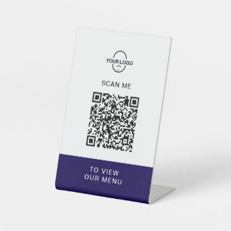 Custom QR Code Menu Stand | Contactless Restaurant Sockelschild