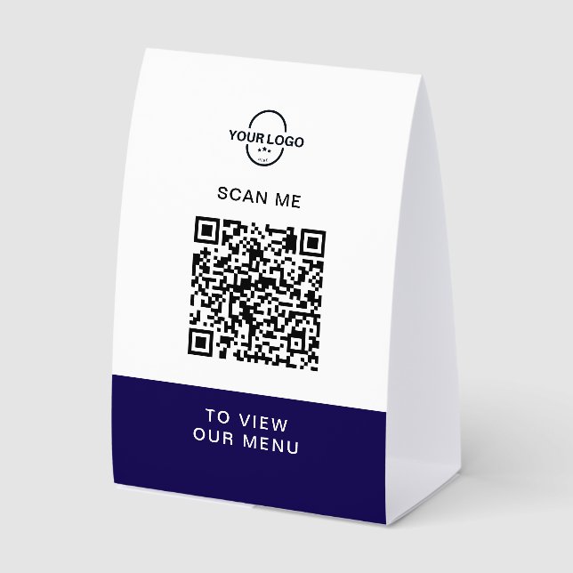 Custom QR Code Menu Stand | Contactless Restaurant Tischaufsteller (Vorderseite)
