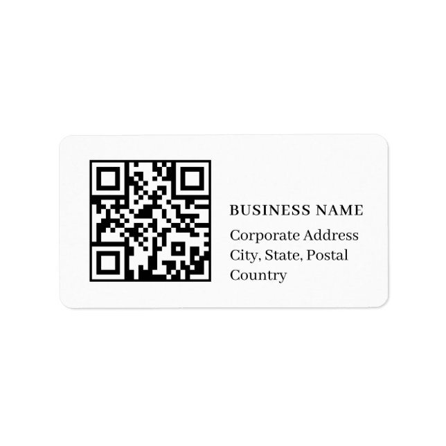 Custom QR Code Minimal White Business Branding Adressaufkleber (Vorne)