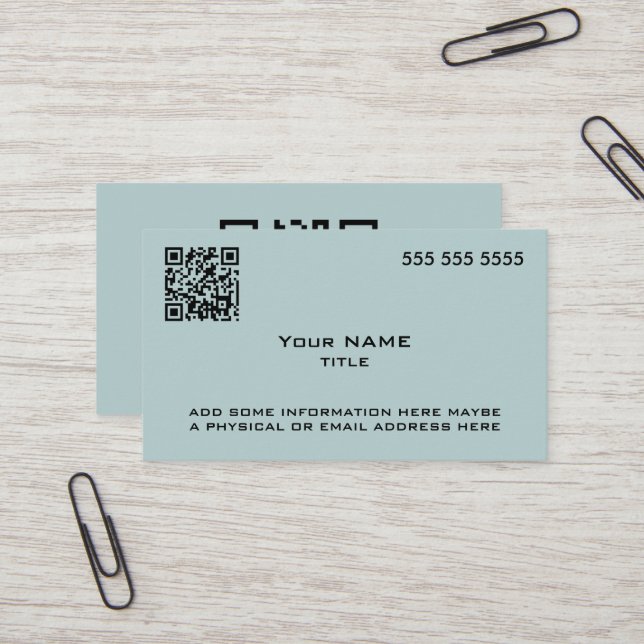 Custom QR Code Modern Blue Visitenkarte (Vorderseite/Rückseite Beispiel)