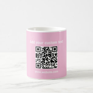 Custom Qr code pink minimalist coffee tea Mug Kaffeetasse