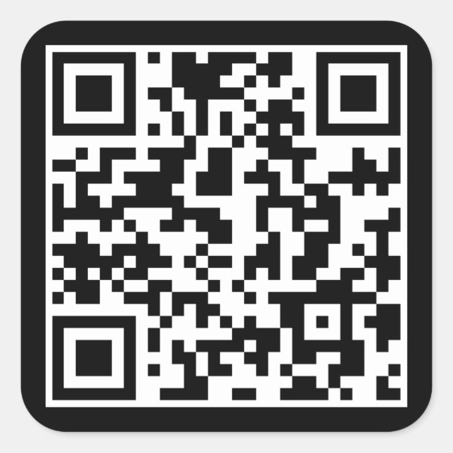 CUSTOM QR CODE QUADRATISCHER AUFKLEBER (Vorderseite)