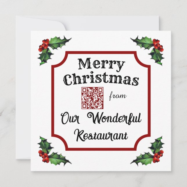 Custom QR Code Restaurant Frohe Weihnachten (Vorderseite)