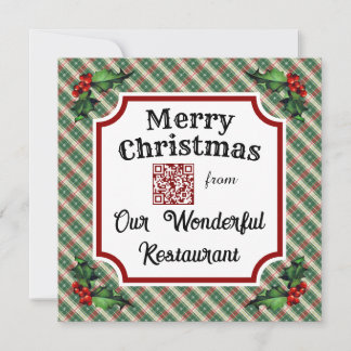 Custom QR Code Restaurant Weihnachten Kariert