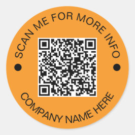 Custom QR Code Round ORANGE Waterproof Business Runder Aufkleber