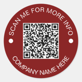 Custom QR Code Round Vinyl Waterproof Business Runder Aufkleber