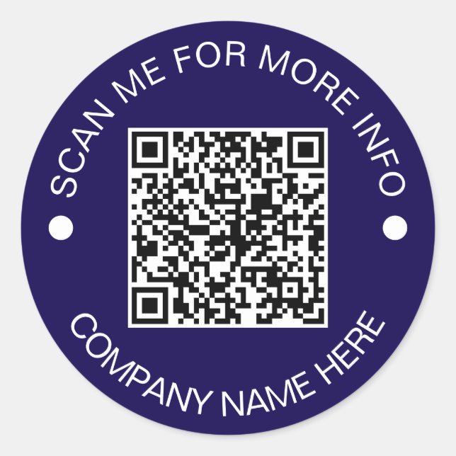 Custom QR Code Round Vinyl Waterproof Business Runder Aufkleber (Vorderseite)