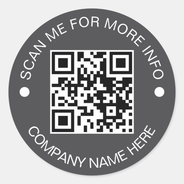 Custom QR Code Round Vinyl Waterproof Business Runder Aufkleber (Vorderseite)