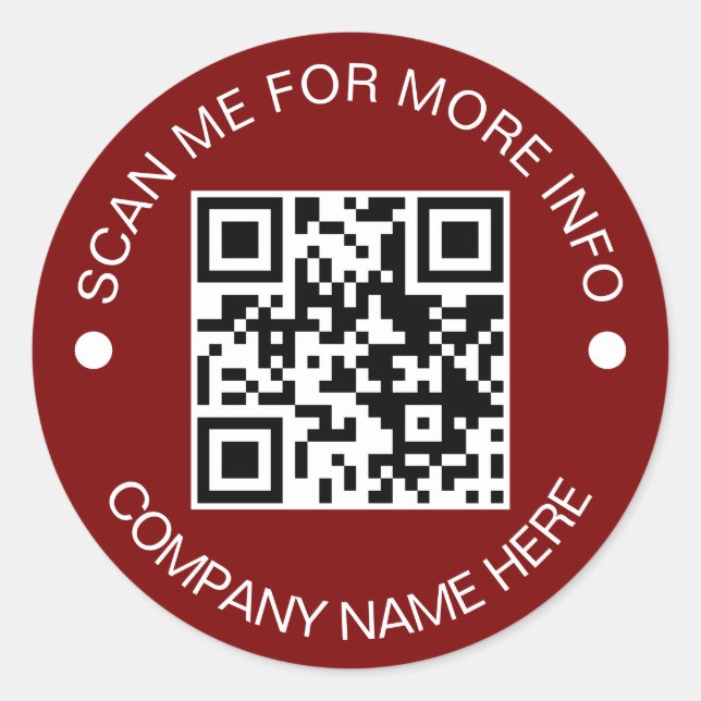 Custom QR Code Round Vinyl Waterproof Business Runder Aufkleber (Vorderseite)