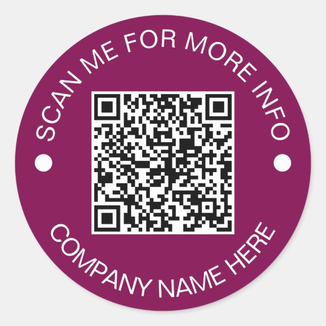 Custom QR Code Round Vinyl Waterproof Business Runder Aufkleber (Vorderseite)