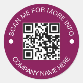 Custom QR Code Round Vinyl Waterproof Business Runder Aufkleber