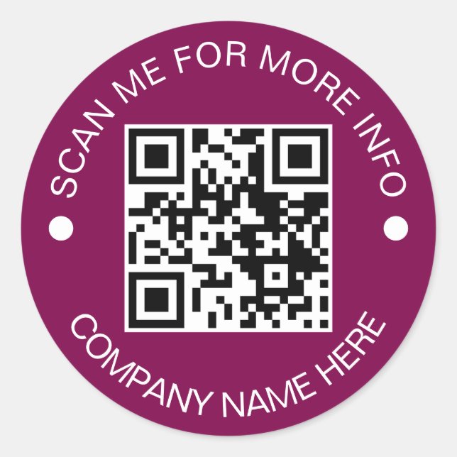 Custom QR Code Round Vinyl Waterproof Business Runder Aufkleber (Vorderseite)