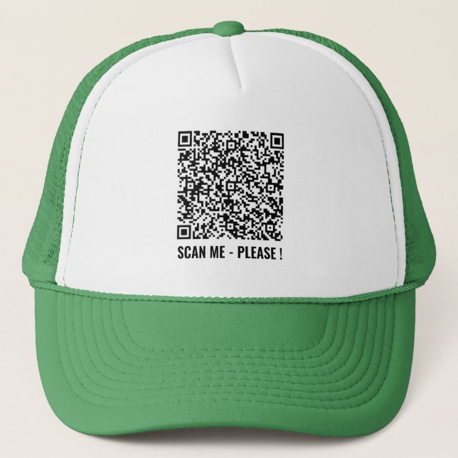 Custom QR Code Scan Info Personalisiert Trucker Ha Truckerkappe (Vorderseite)