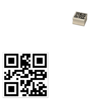 Custom QR Code Scannable Website Address Rubber St Gummistempel