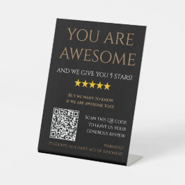 Custom QR Code schwarzes Gold verließ eine Überprü Sockelschild