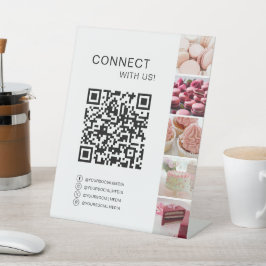 Custom QR Code Social Media Icons Bakery Sockelschild