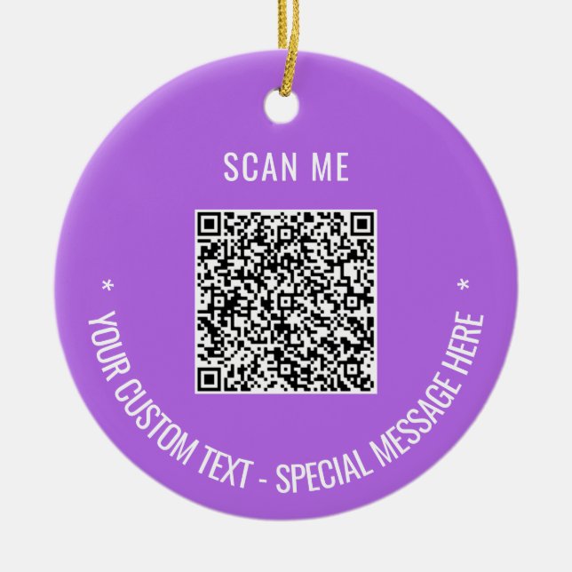 Custom QR Code Text Weihnachtsschmuck Ihre Farben (Vorne)