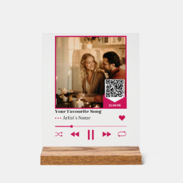 Custom QR Music Photo Plaque with Romantic Album  Acrylschild