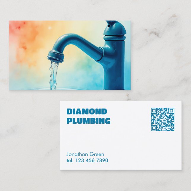 Custom QR Plumber Visitenkarte (Vorne/Hinten)