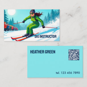 Custom QR Ski Instructor Visitenkarte