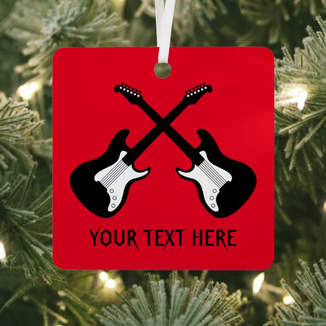 Custom quadratische Gitarre Weihnachtsbaumschmuck Ornament Aus Metall (InSitu)