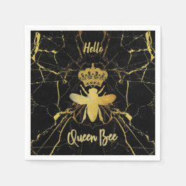 Custom QUEEN BEEN Gold Marble Getränke Cocktail Serviette