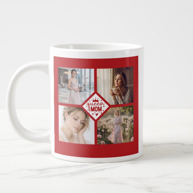 Custom Queen Mom Photo Collage Keepsake Jumbo-Tasse (Links)