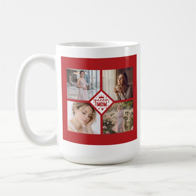 Custom Queen Mom Photo Collage Keepsake Kaffeetasse (Links)